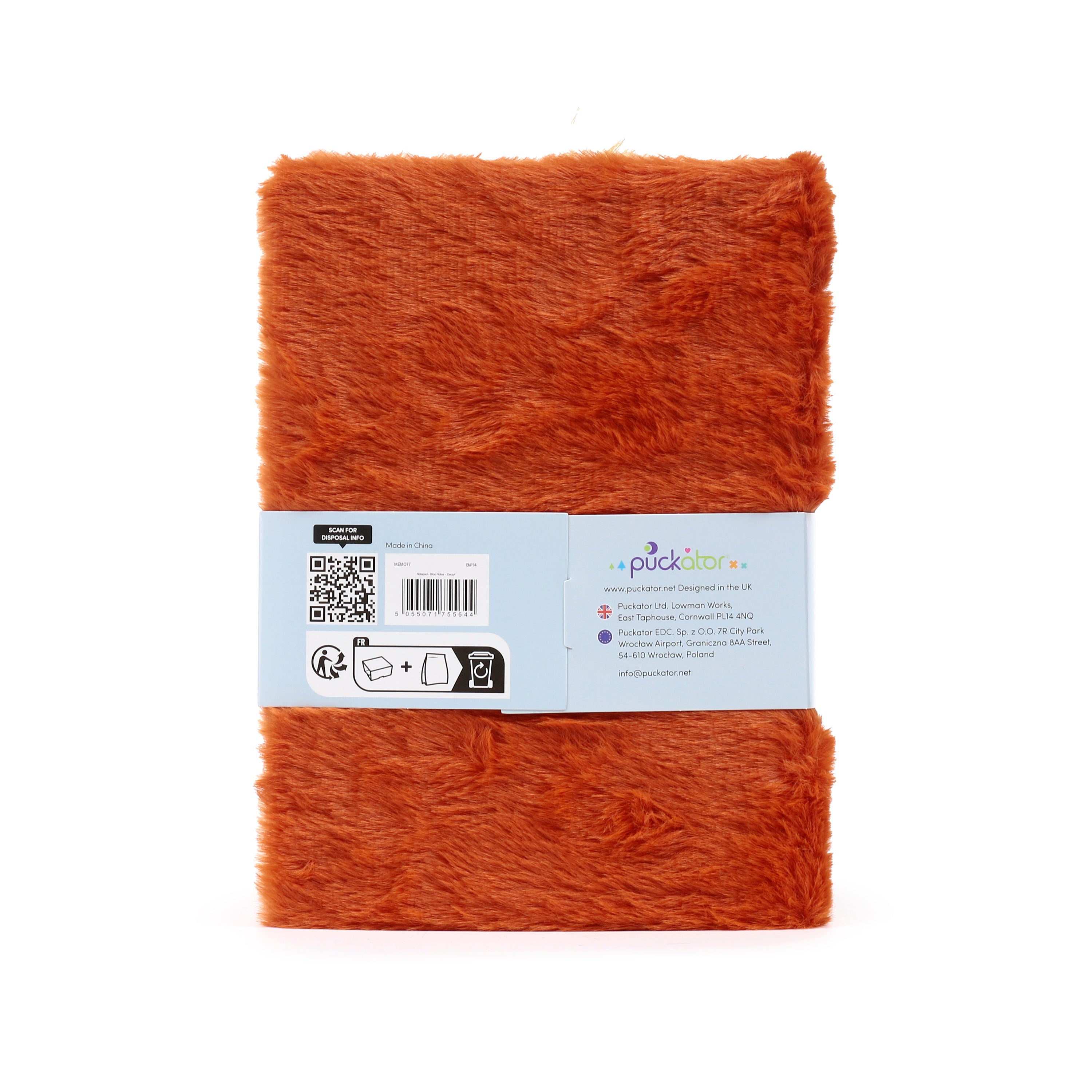 Highland Coo fuzzy animal journal for kids, featuring a soft shaggy coat and lined A5 paper back.