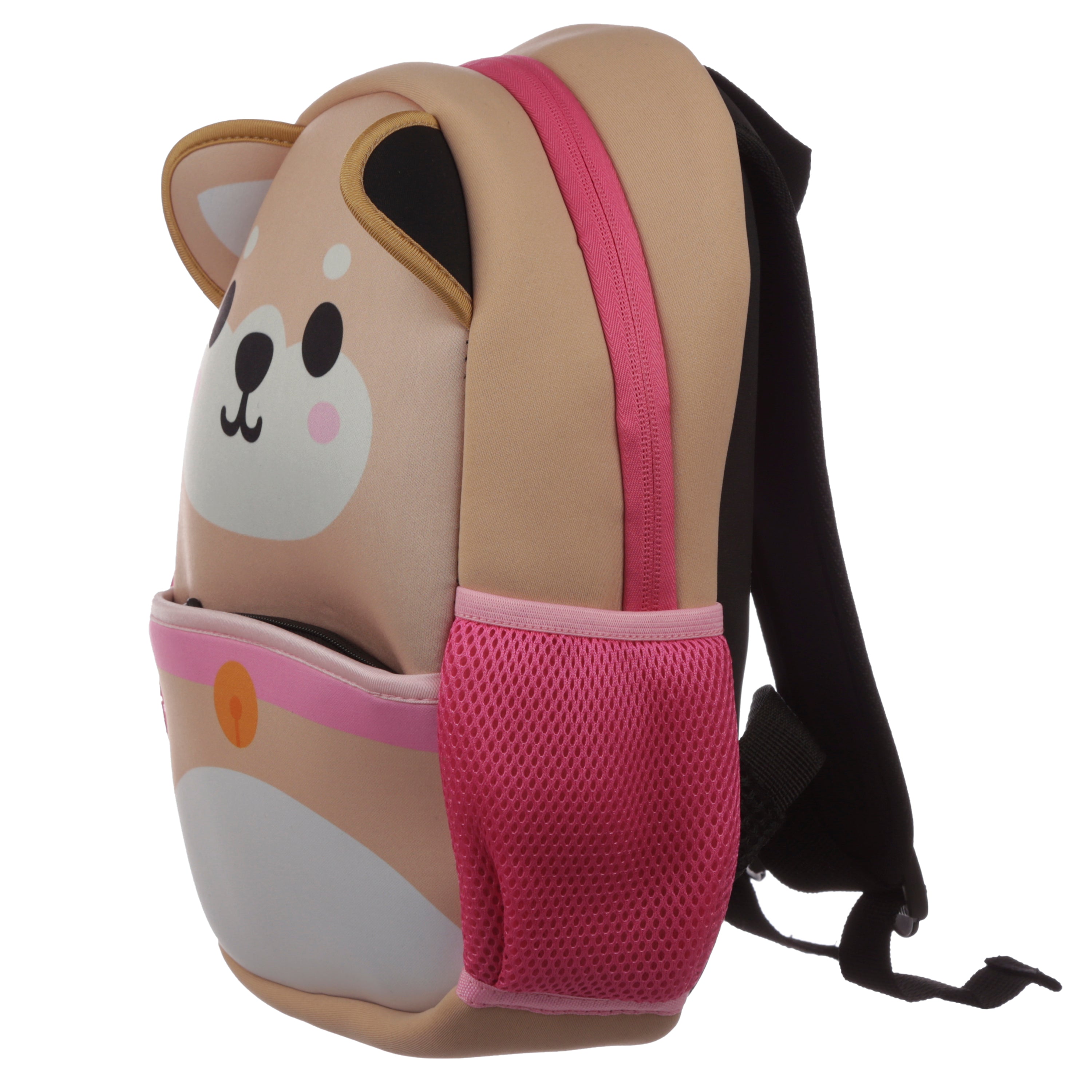 Side profile of the Shiba Inu bag showing the 10cm depth and sturdy EVA shape.