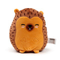 Squidglys Mitzi the Hedgehog plush toy in soft brown Velboa with a winking face front