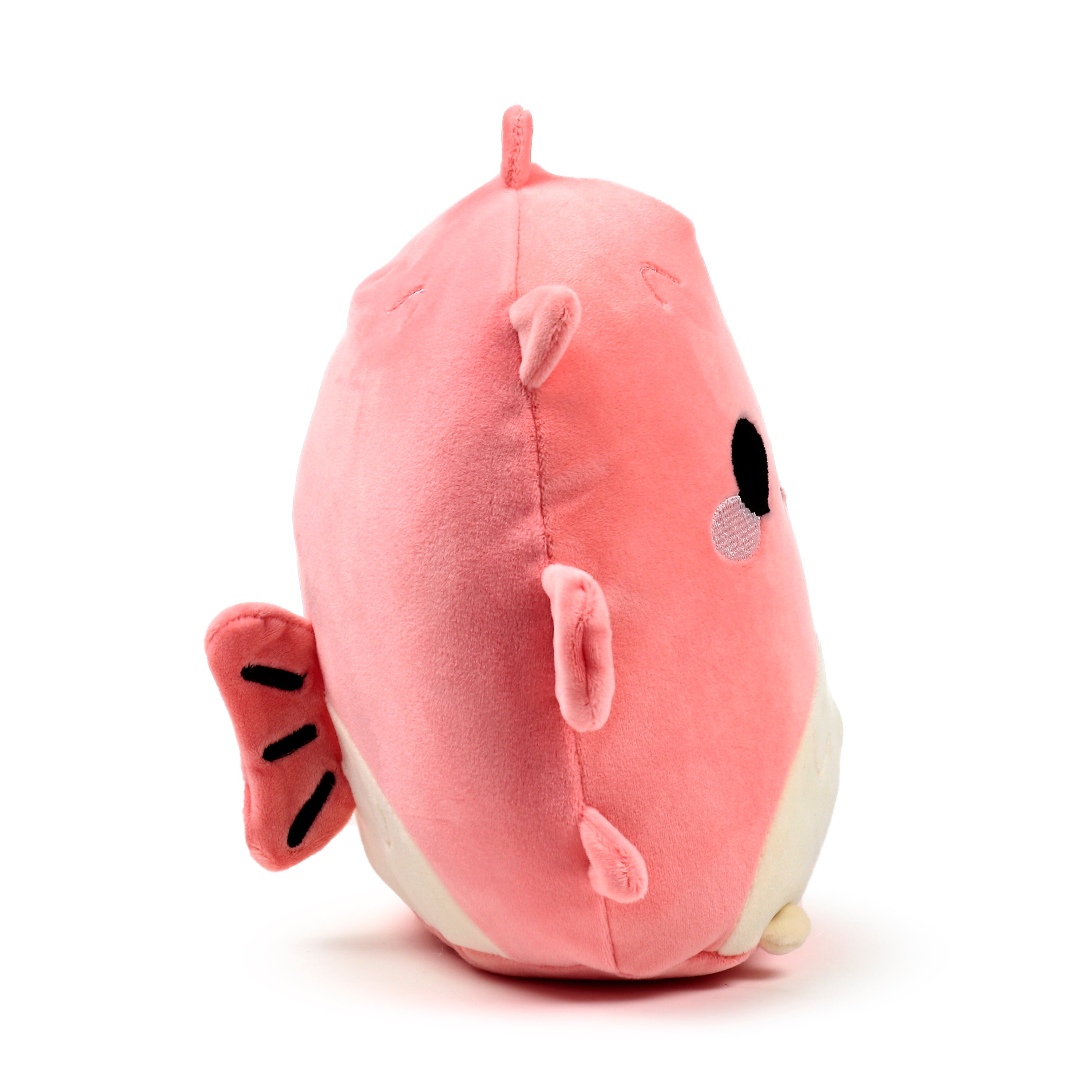 23cm teal pufferfish soft toy for ocean-themed nursery décor left.