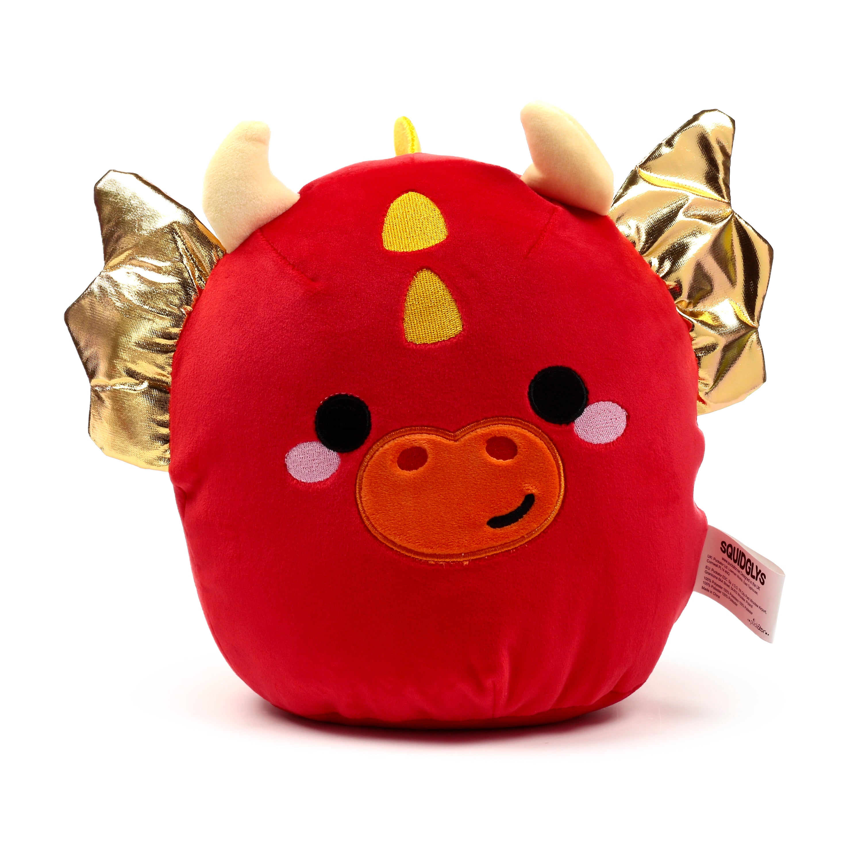 Roscoe the Dragon from the Adoramagic collection, a mythical soft Velboa toy for dragon lovers front.