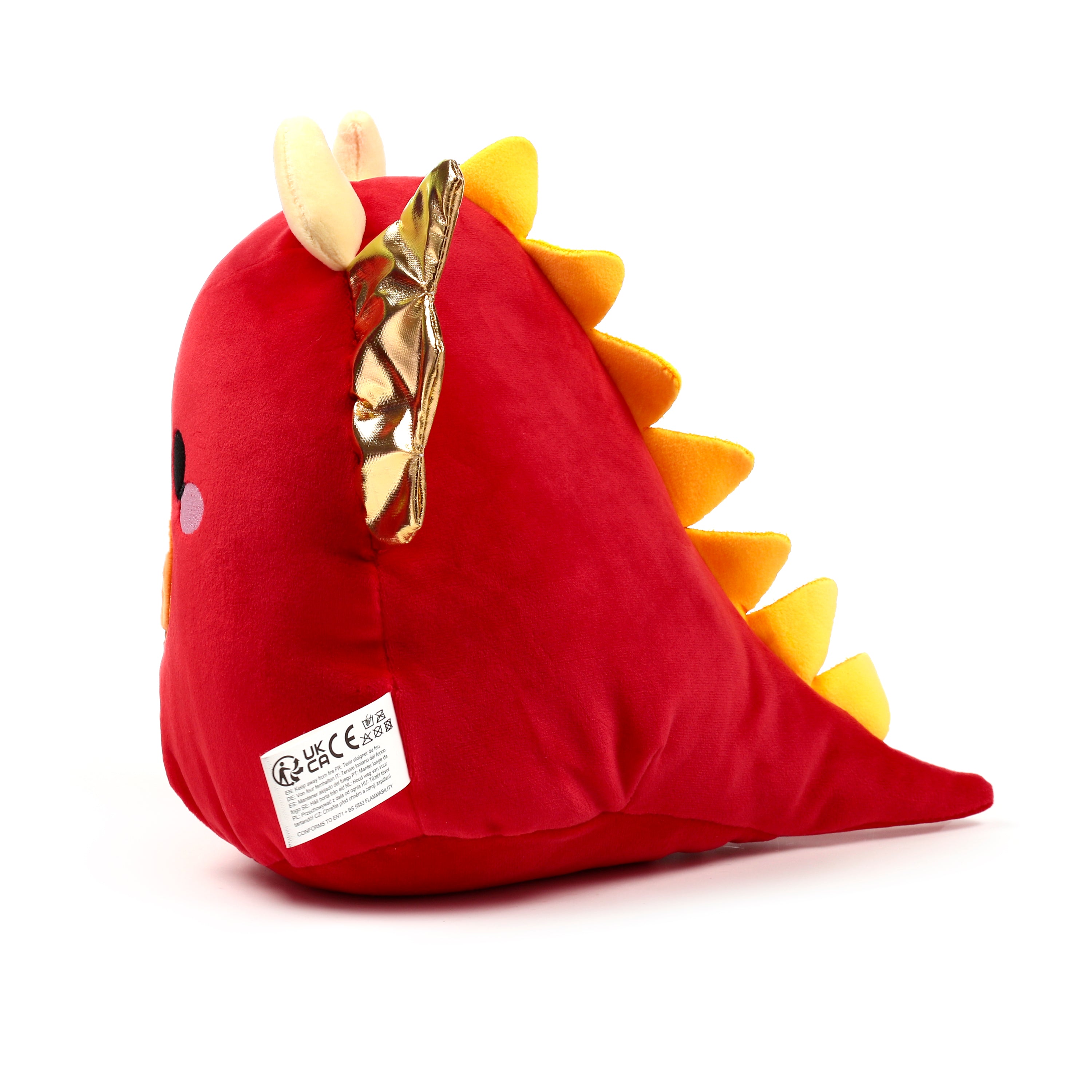 Roscoe the Dragon from the Adoramagic collection, a mythical soft Velboa toy for dragon lovers profile right.