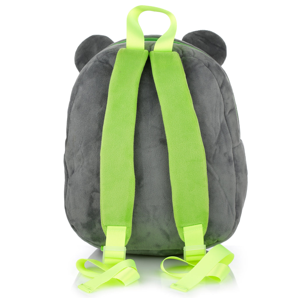Adjustable lime green shoulder straps on the Koala toddler backpack for a custom fit.