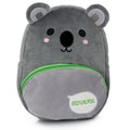 Adoramals Koala plush kids backpack with large fuzzy ears and grey fur.